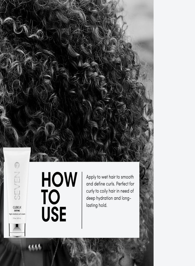 SEVEN Haircare CUBICA DEFINE High Moisture Curl Cream, Anti-Frizz Curl Defining Cream for Curly Hair, Moisturizing Hair Curling Cream for Enhancing Curls, Shea Butter + Argan Oil, Made in USA, 7oz - Image 5